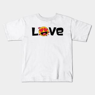 Love with smiley heart eyes Kids T-Shirt